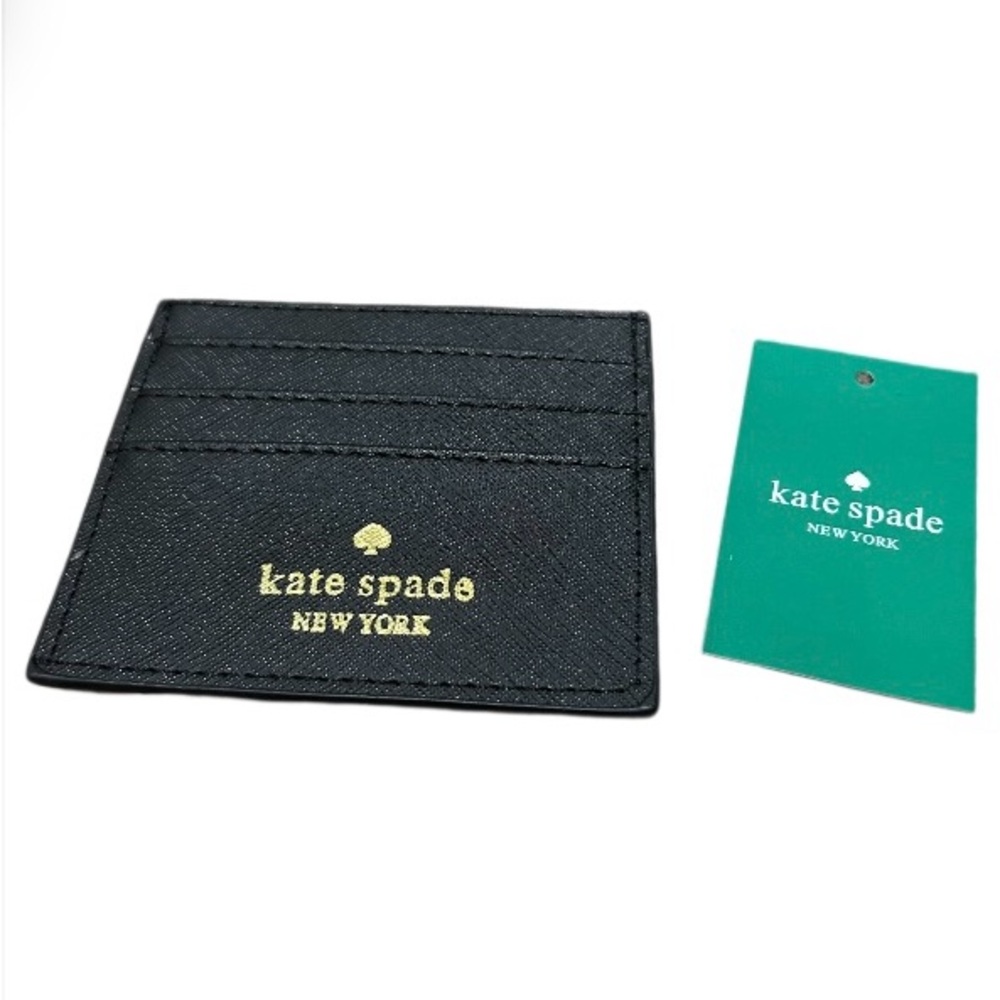 Kate Spade Black Glitter Card Holder